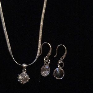 New Beautiful sterling silver necklace & earrings